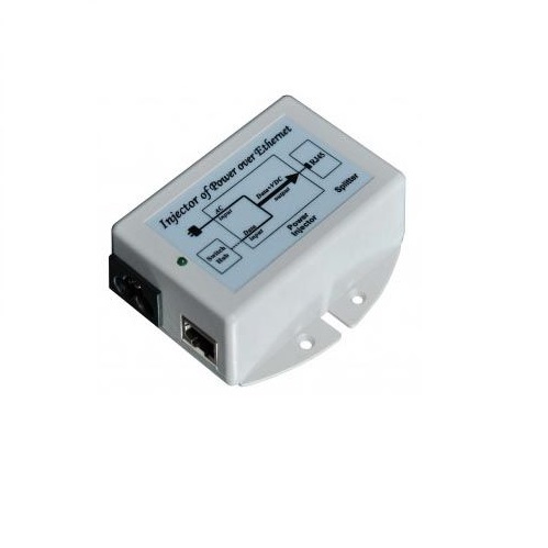 24VDC 12W at 0.8A POE Power Injector, Input 90-264 VAC