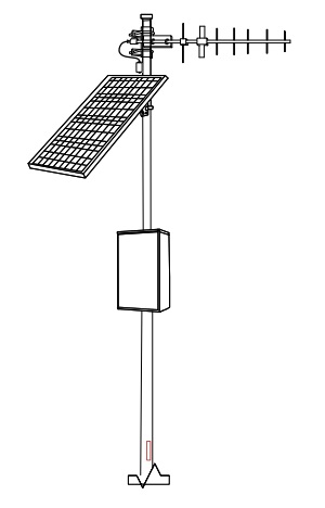 Small cell with enclosure and pole